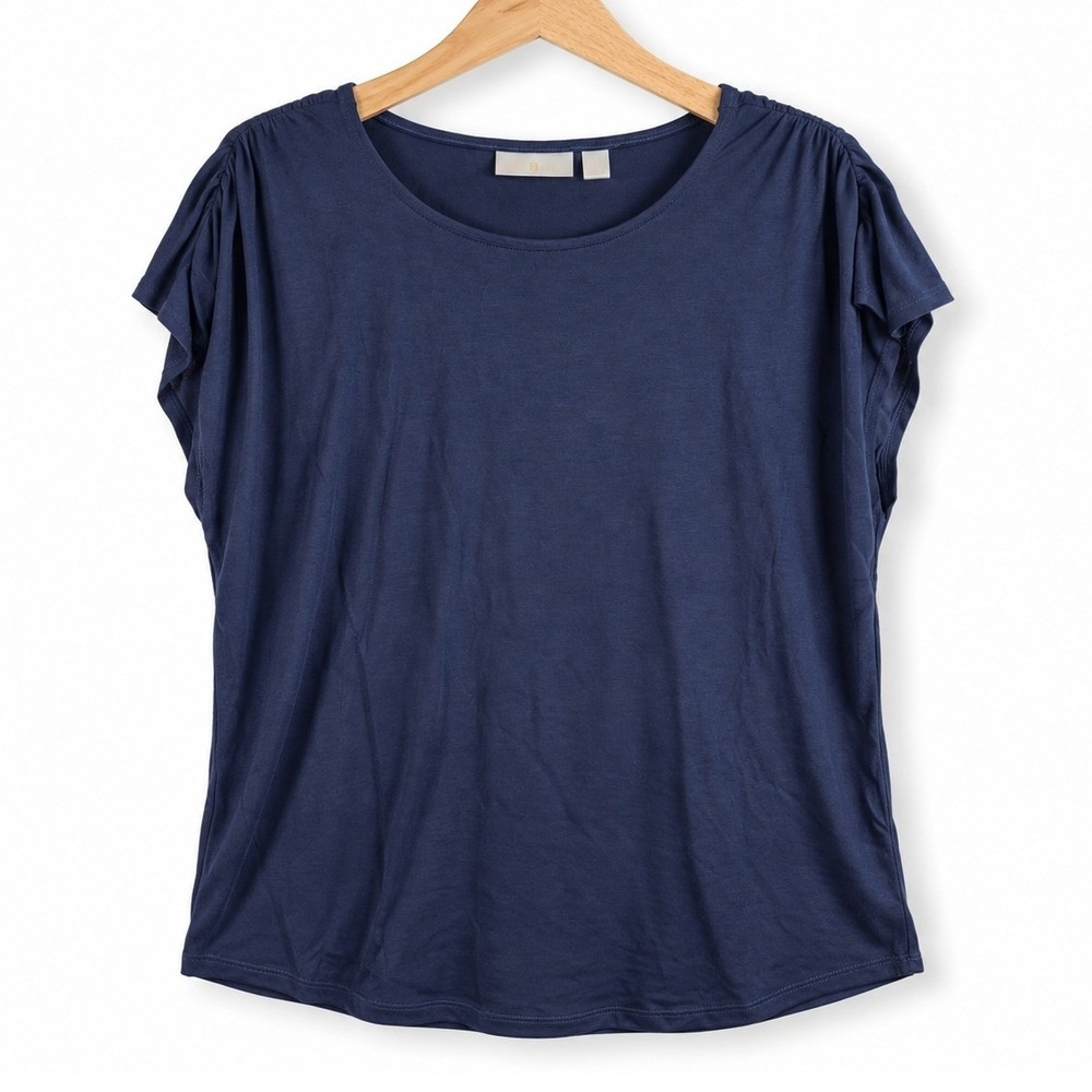 Belle Kim Gravel Top Women Medium Twilight Ruched Shoulder Peached Modal A691526